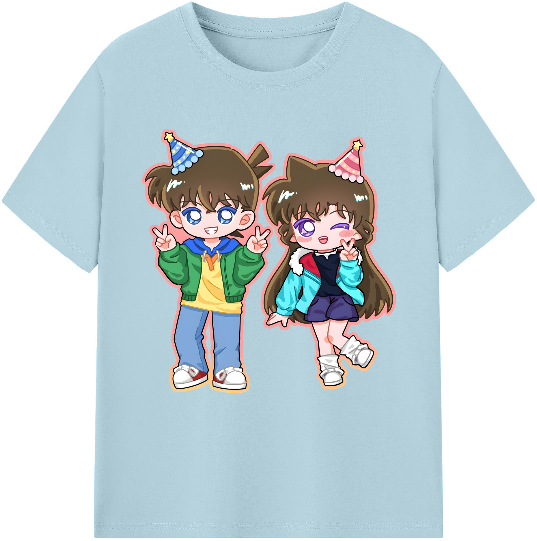 （画像用） 名探偵コナン 毛利 蘭 もうり らん、モーリ ラン Detective Conan Rachel Moore 綿100％半袖Tシャツ（フロントプリント）